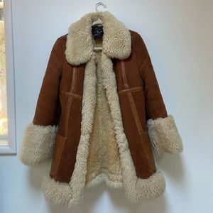 Retro style shearling coat